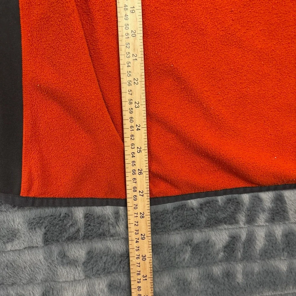 Banana Republic Mens Orange Quarter Zip Fleece Pullover Gray Trim Large 8851